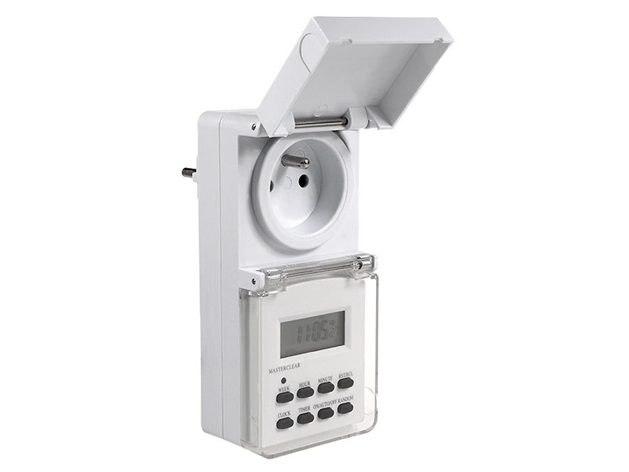 Maclean MCE08 digital timer, udendørs, tilfældig funktion, 10 programmer, maks. 156 programmer, 3600 W
