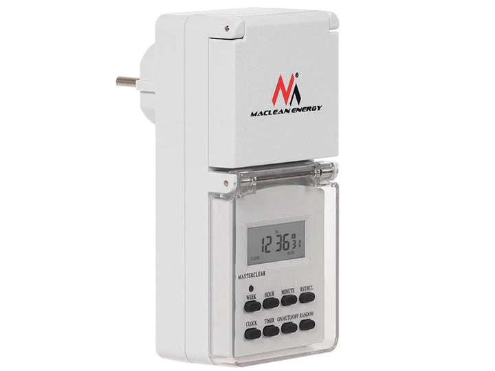 Maclean MCE08 digital timer, udendørs, tilfældig funktion, 10 programmer, maks. 156 programmer, 3600 W
