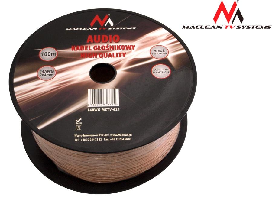 Maclean MCTV-621 Wire Cable Quality OFC Silicone Flexibe Audio Hifi 5m 14AWG OFC Speaker Wire