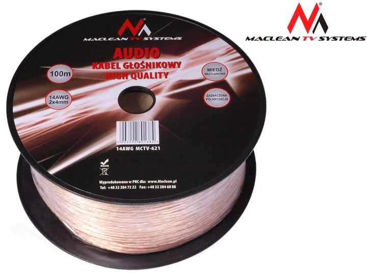 Maclean MCTV-621 Wire Cable Quality OFC Silicone Flexibe Audio Hifi 5m 14AWG OFC Speaker Wire