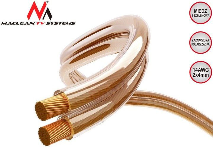 Maclean MCTV-621 Wire Cable Quality OFC Silicone Flexibe Audio Hifi 5m 14AWG OFC Speaker Wire