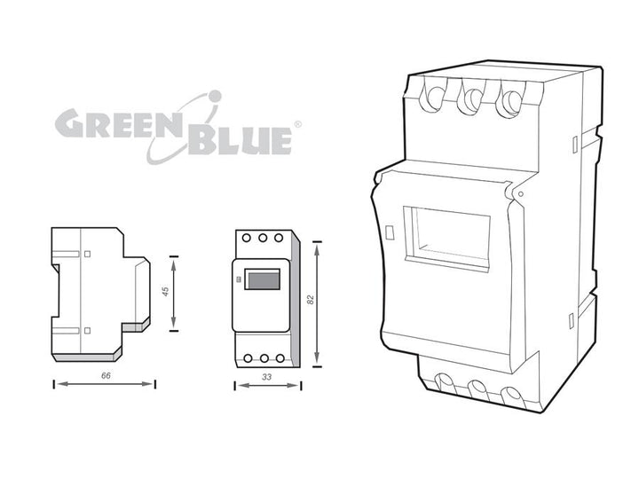 Tidsafbryder - digital timer til DIN-skinne GreenBlue GB104 16 programmer maks. 240 programmer