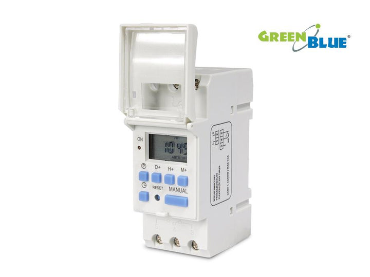 Tidsafbryder - digital timer til DIN-skinne GreenBlue GB104 16 programmer maks. 240 programmer