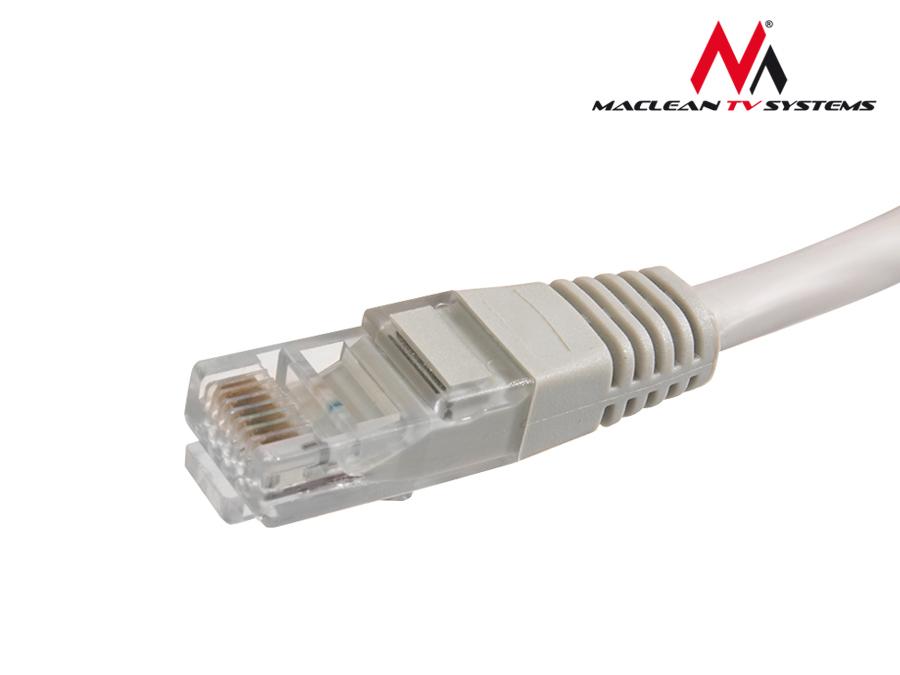 UTP LAN CAT5e netværkskabel, afsluttet med RJ45-stik, grå - 20 m