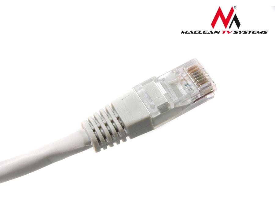 UTP LAN CAT5e netværkskabel, afsluttet med RJ45-stik, grå - 20 m
