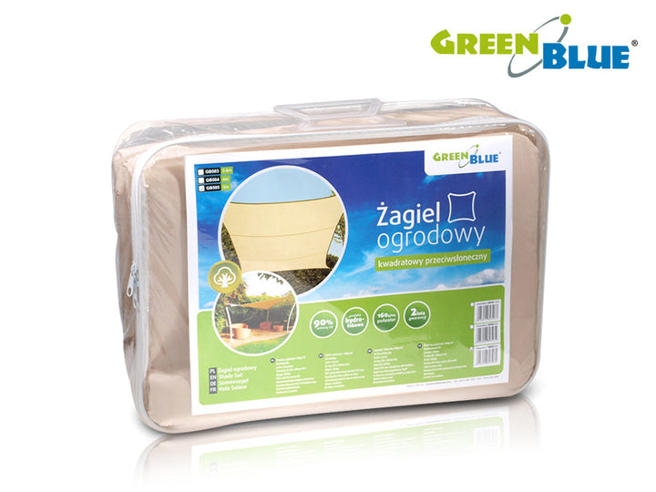 Haveskygge UV-polyester 5 m² GreenBlue GB505 cremefarvet