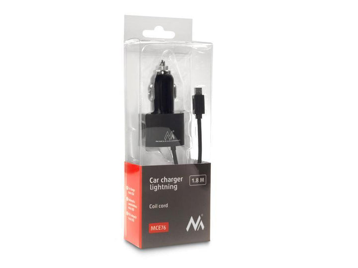 Maclean biloplader, Lightning-spiral, 2xUSB, 5,2A, 1,8 m, MCE76