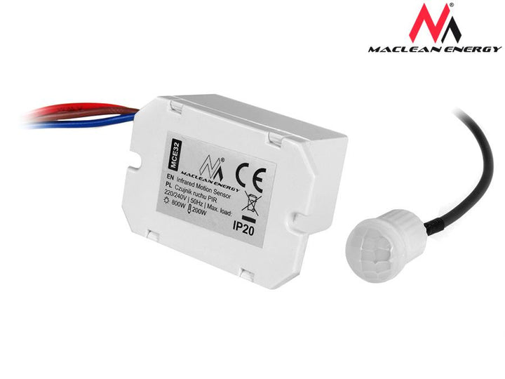 Maclean PIR-bevægelsessensor, med ekstern sensor, 360°, 800W, MCE32