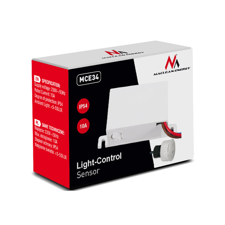 Maclean skumringsensor, med ekstern sonde, maks. 2300 W, MCE34