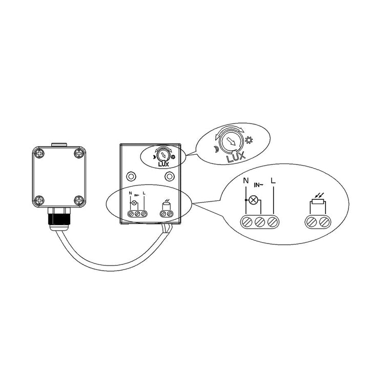 Maclean skumringsensor, med ekstern sonde, maks. 3450 W, MCE35