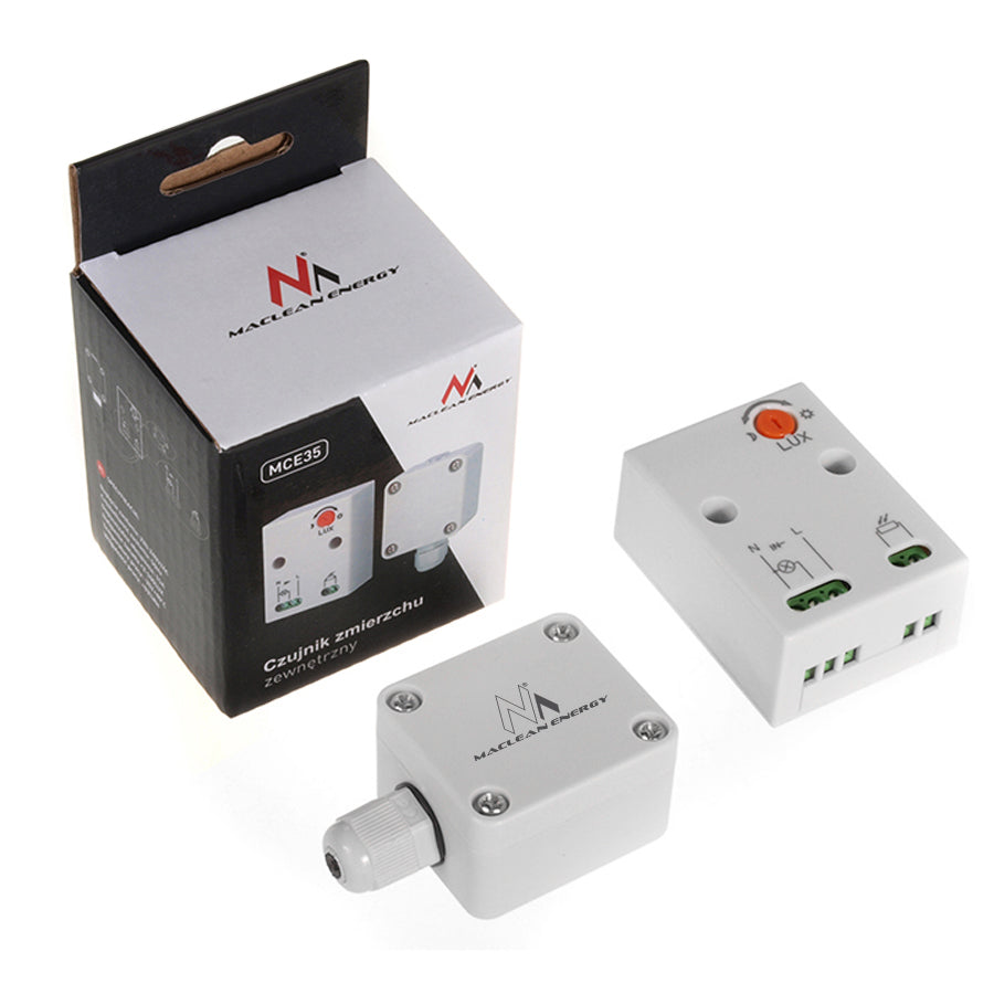 Maclean skumringsensor, med ekstern sonde, maks. 3450 W, MCE35
