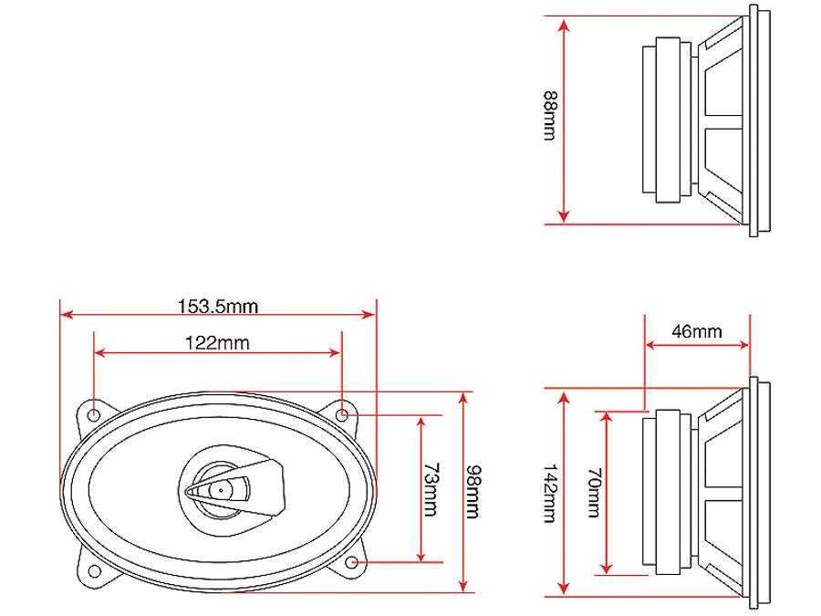 Bilhøjttalere Blow WH-4616 4x6" Maksimal effekt 110W