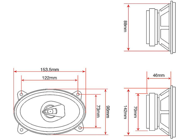 Bilhøjttalere Blow WH-4616 4x6" Maksimal effekt 110W