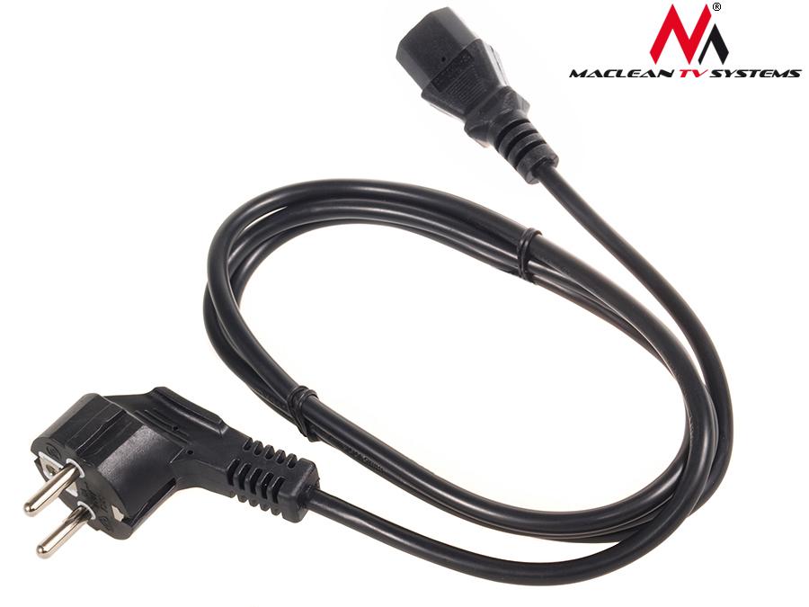 Maclean strømkabel, 3-polet, IEC C13, EU-stik, 1,5 m, MCTV-691