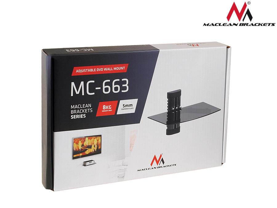 Maclean DVD-hyldeholder, enkelt, 8 kg, MC-663