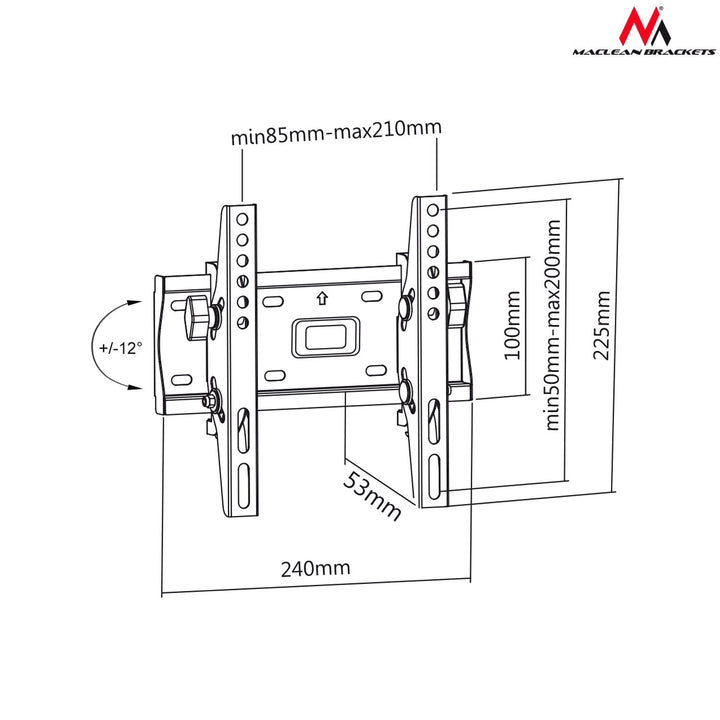 Maclean tv-holder, maks. VESA 200x200, 13-42", op til 25 kg, sort, MC-667N