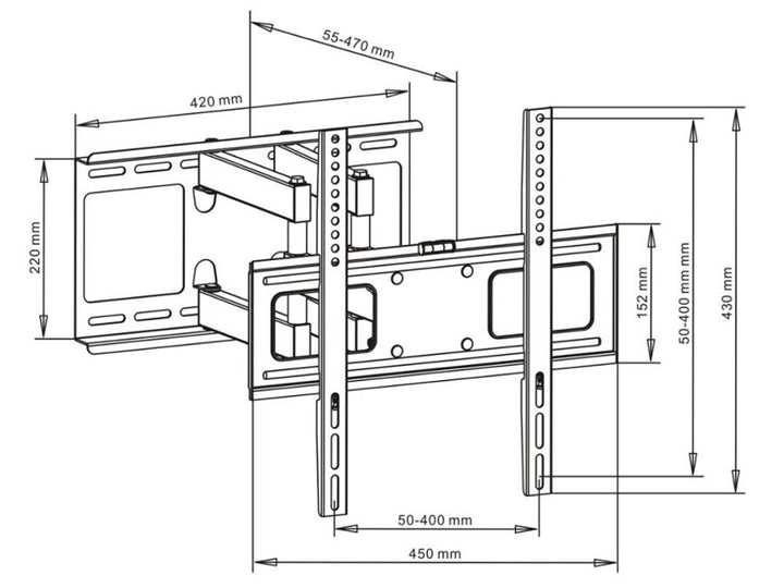 Art-holder til LED/LCD/plasma-tv, på arm, 23-55", 45 kg, AR-70