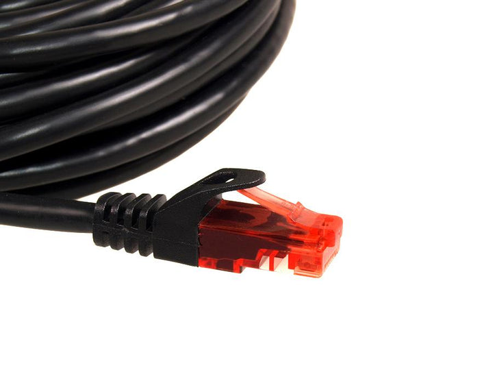 UTP LAN CAT6 netværkskabel, afsluttet med RJ45-stik, sort - 3 m