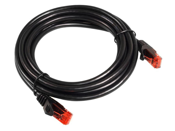 UTP LAN CAT6 netværkskabel, afsluttet med RJ45-stik, sort - 3 m