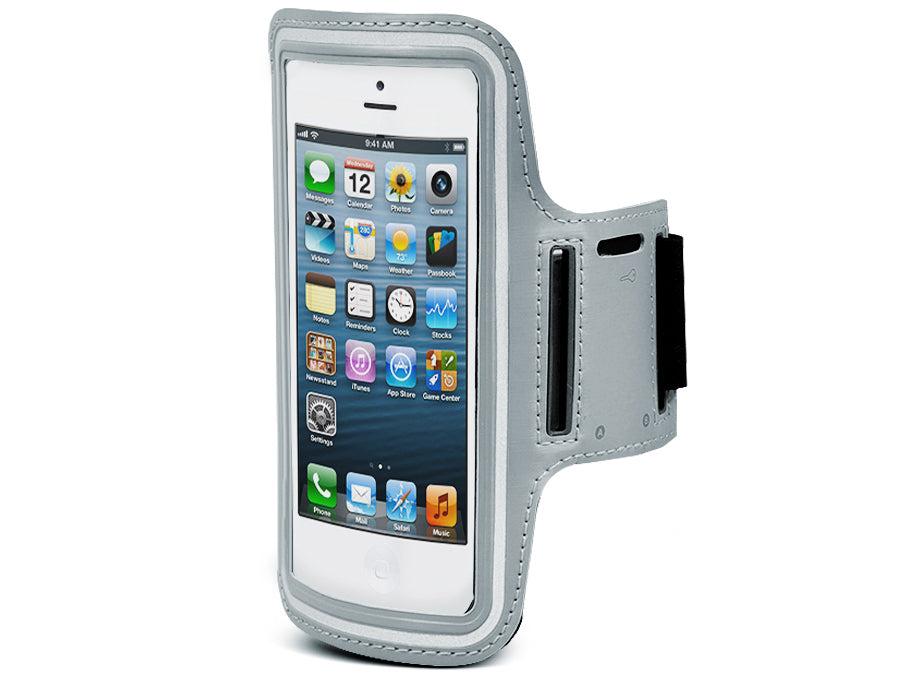 Maclean 4,8" sportarmbånd til mobiltelefon Armhylster Mobiltelefon Sportbeskyttelsespose Jogging Fitness-hylster (grå, 4,8")