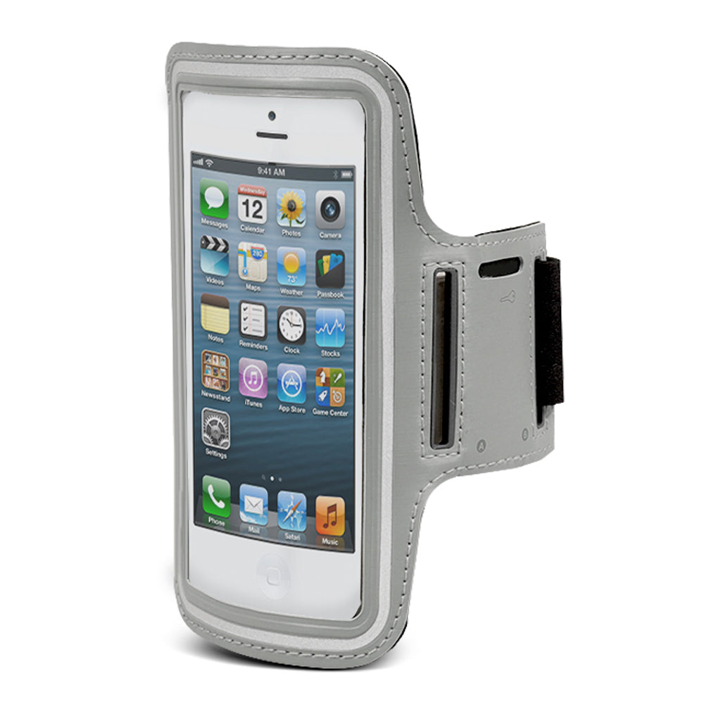 Maclean 4,8" sportarmbånd til mobiltelefon Armhylster Mobiltelefon Sportbeskyttelsespose Jogging Fitness-hylster (grå, 4,8")