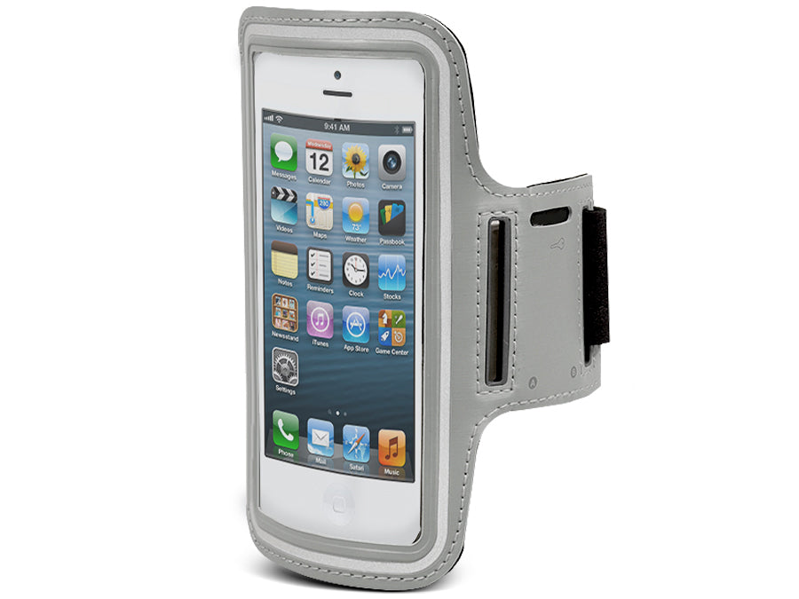 Maclean 4,8" sportarmbånd til mobiltelefon Armhylster Mobiltelefon Sportbeskyttelsespose Jogging Fitness-hylster (grå, 4,8")