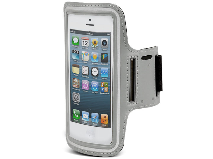 Maclean 4,8" sportarmbånd til mobiltelefon Armhylster Mobiltelefon Sportbeskyttelsespose Jogging Fitness-hylster (grå, 4,8")
