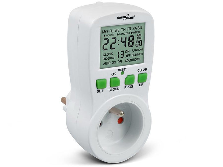 Tidsur - digital timer GreenBlue GB107 16 programmer maks. 240 programmer