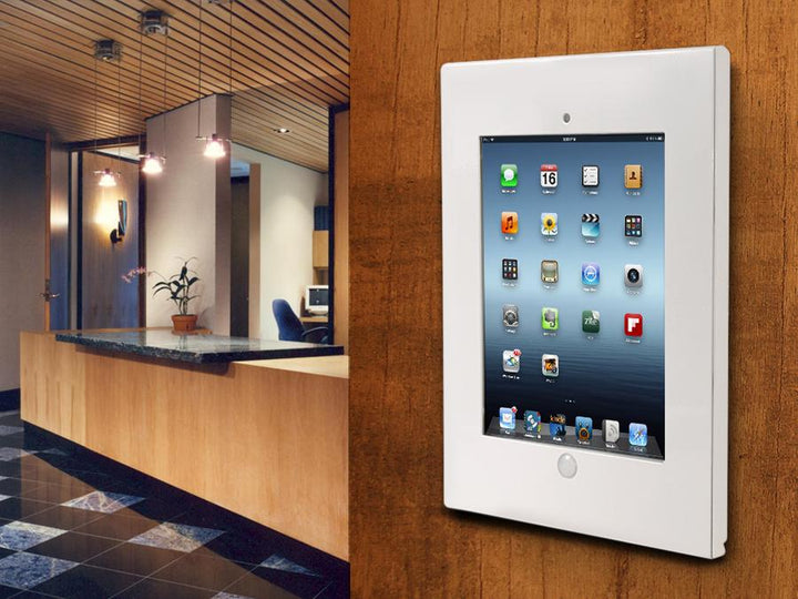 Universal reklamestativ til iPad 2/3/4/Air/Air2 Maclean, metalhus, tyverisikring, vægmontering MC-676