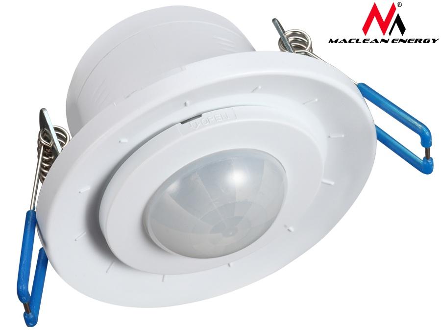 Maclean PIR-bevægelsessensor, infrarød, til indbygning, rækkevidde 6 m, 800 W/400 W, MCE130