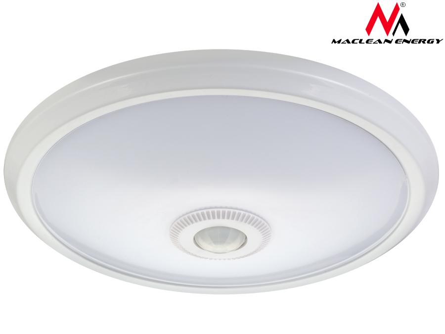 LED-loftslampe med bevægelsessensor Maclean, PIR-sensor, rækkevidde 6 m, 12 W, neutral hvid farve (4000 K), MCE131