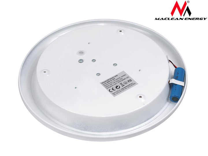 12W LED-loftslampe med PIR-sensor og nødstrømsforsyning Maclean Energy MCE131 ACU rækkevidde 6 m