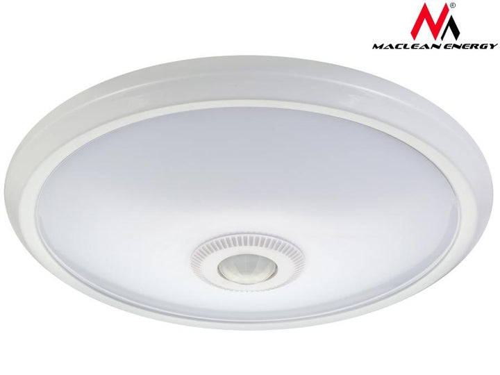 12W LED-loftslampe med PIR-sensor og nødstrømsforsyning Maclean Energy MCE131 ACU rækkevidde 6 m