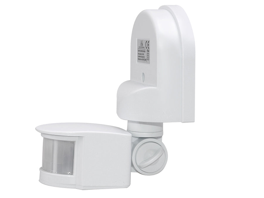 Maclean vægmonteret bevægelses- og skumringsensor, 180°, maks. 1200 W, hvid, MCE25 W