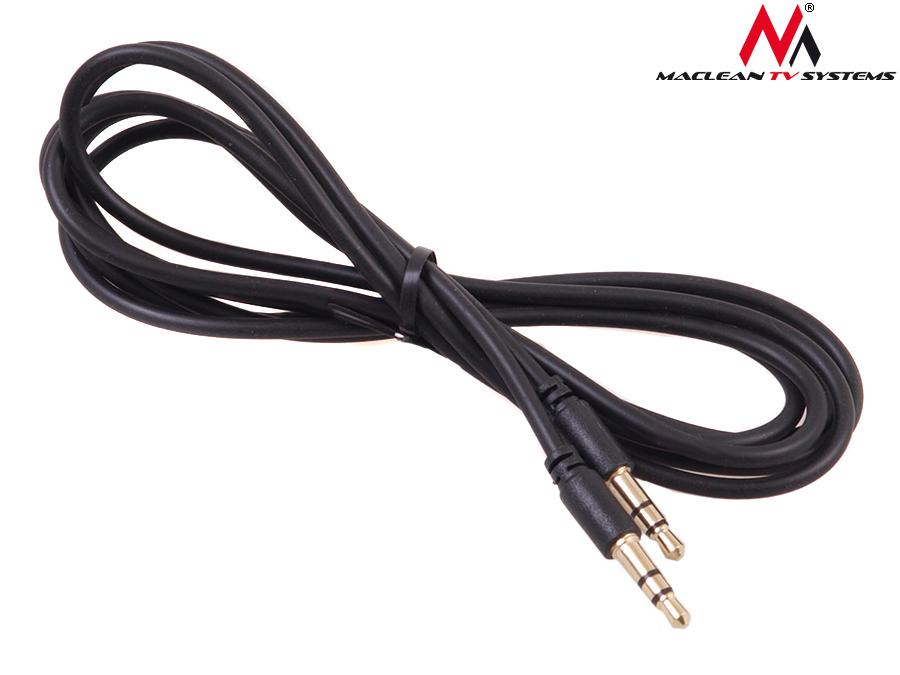 Maclean-kabel, Jack 3,5 mm, stik-stik, 1,5 m, sort, MCTV-815