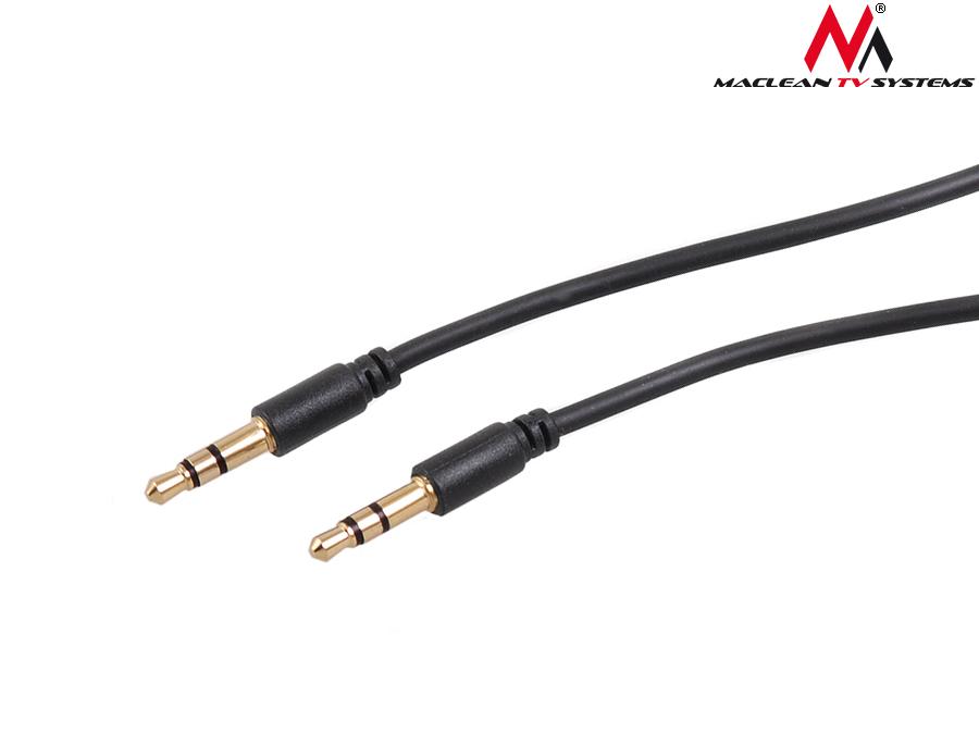 Maclean-kabel, Jack 3,5 mm, stik-stik, 1,5 m, sort, MCTV-815
