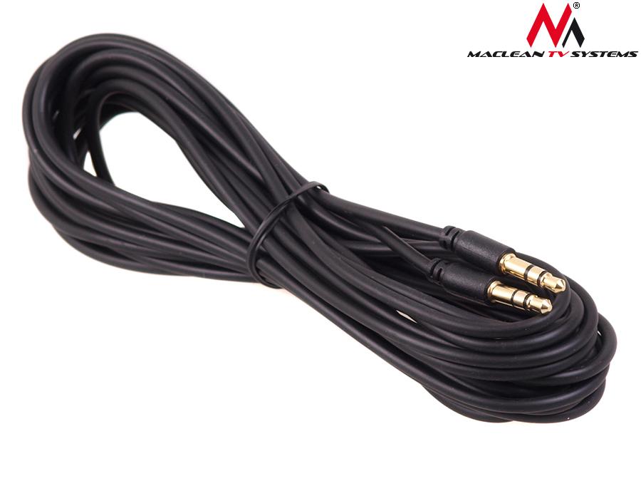 Maclean-kabel, Jack 3,5 mm, stik-stik, 1,5 m, sort, MCTV-815