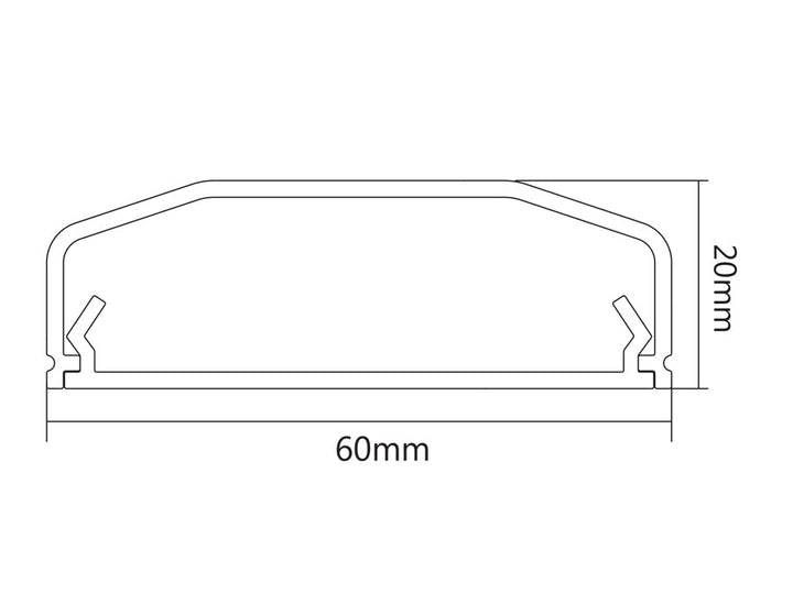 Maclean kabelafdækningsliste, system, plast 60x20x750mm, MC-695 W