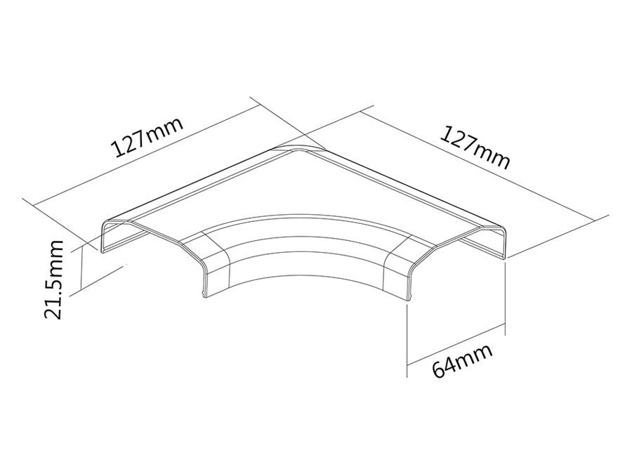 Maclean MC-697 hjørnekabelskinne W 127x127x21,5 mm plastiksystem