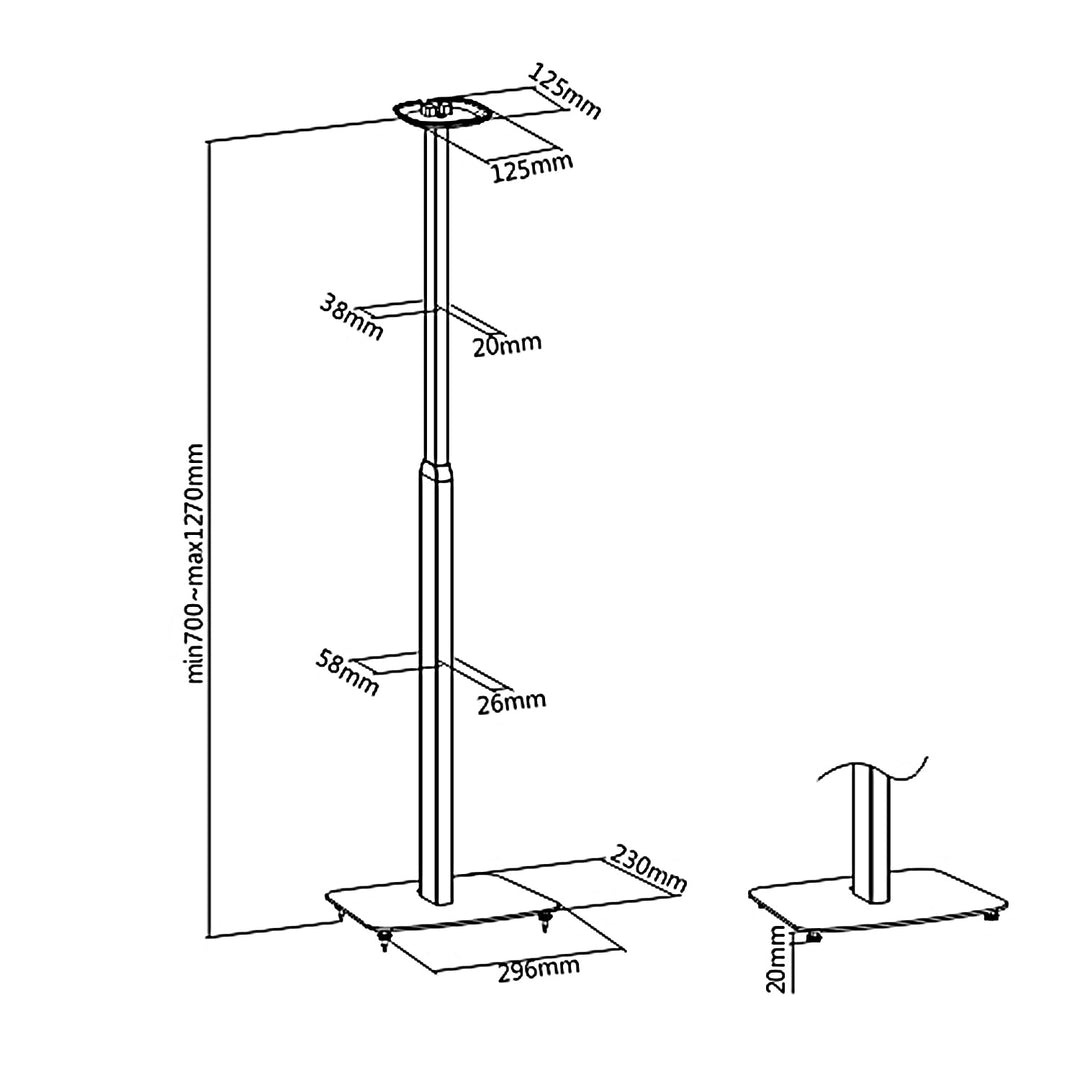 Gulvstativ til Sonos One / Sonos / One SL, Maclean, MC-896