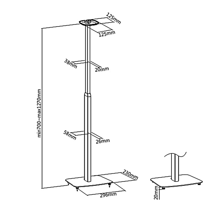 Gulvstativ til Sonos One / Sonos / One SL, Maclean, MC-896