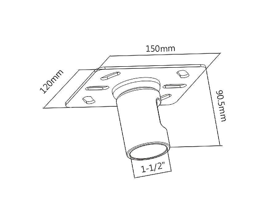 Maclean-plade, til montering af tv-holder, PROFI MARKET SYSTEM, 50 kg, MC-706