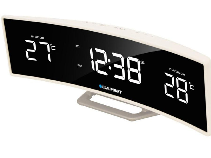 FM PLL radio-vækkeur med indendørs/udendørs temperatur Blaupunkt CR12WH
