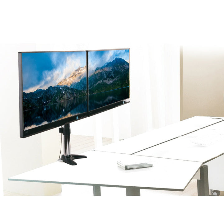 Maclean bordholder til to LCD-skærme, aluminium, 13-27", 8 kg, MC-714