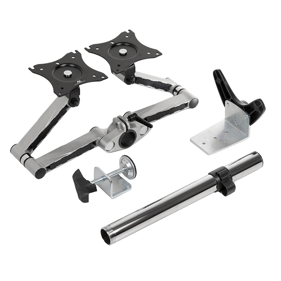 Maclean bordholder til to LCD-skærme, aluminium, 13-27", 8 kg, MC-714