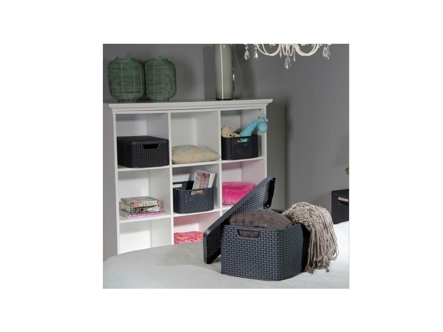 Curver kurv, universal, med låg, grå, Rattan Style L