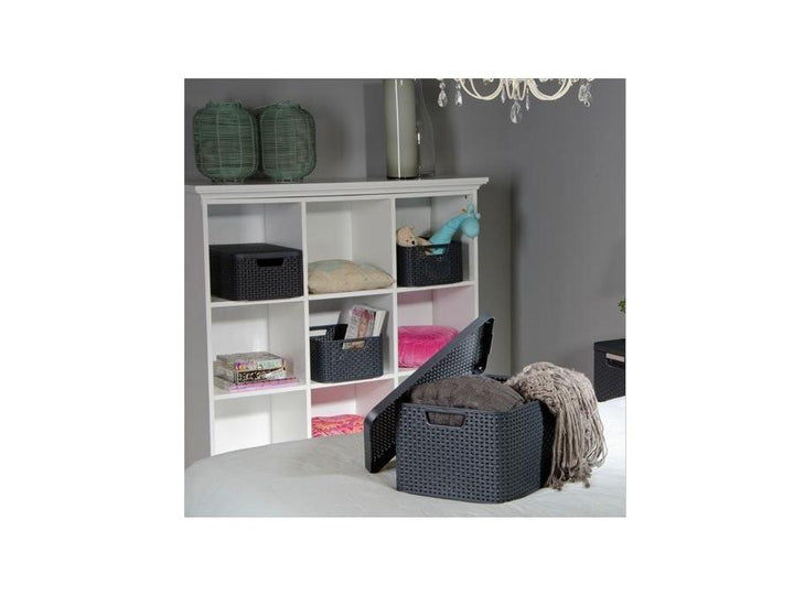 Curver kurv, universal, med låg, grå, Rattan Style L
