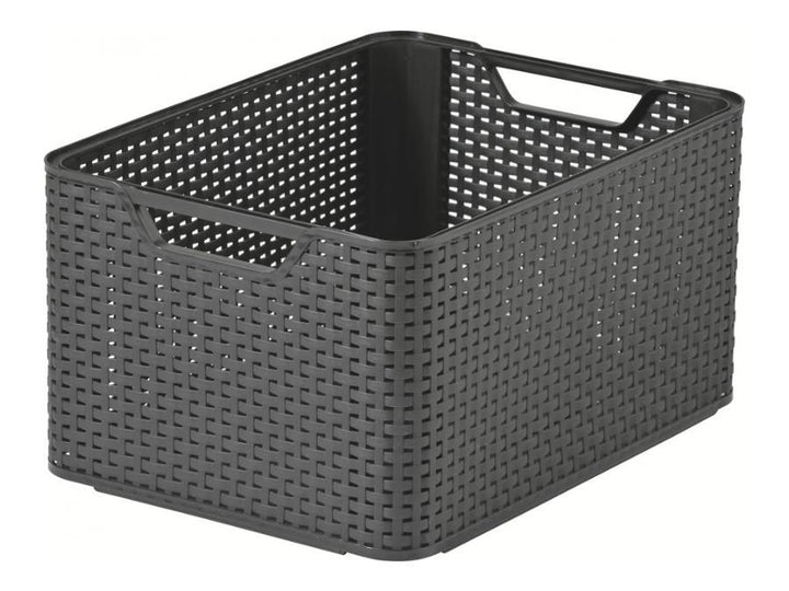 Curver kurv, universal, med låg, grå, Rattan Style L