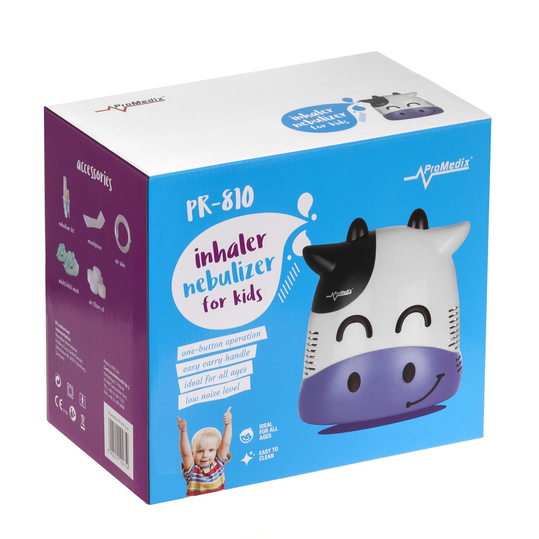 Inhalator til børn Promedix, karamel, nebulisator-sæt, masker, filtre, PR-810