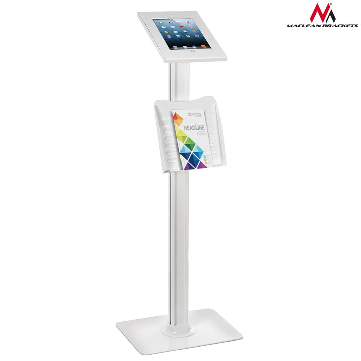 Maclean reklamestativ til tablet, gulvmodel med lås, 9,7"/10,2" iPad, 10,5" iPad Air/iPad Pro, 10,1" Samsung Galaxy Tab A (2019), MC-724